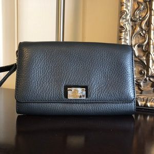 KATE SPADE Black Leather Crossbody Clutch